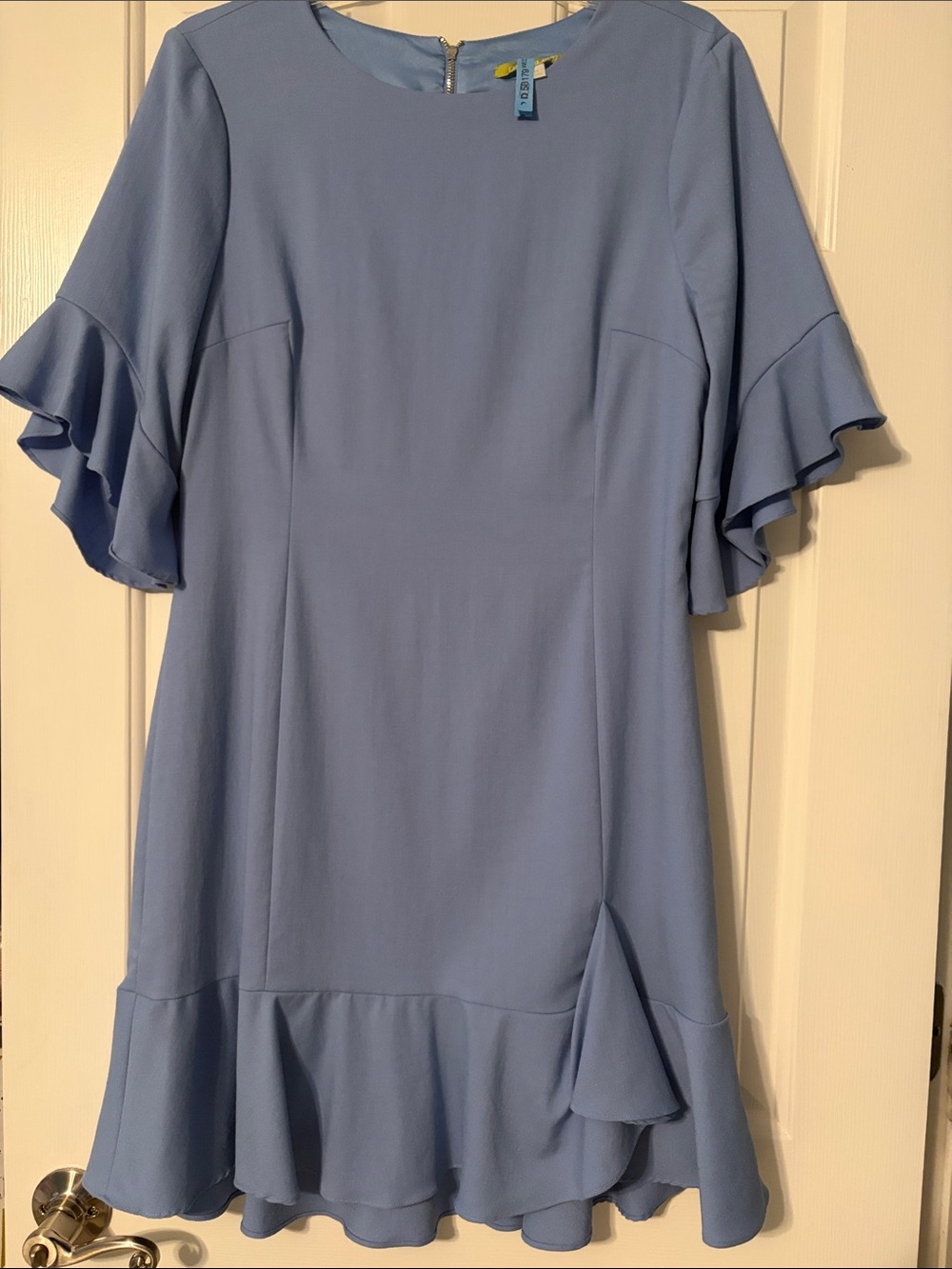 Gianni Bini Blue Ruffle‎ Erika Mini Dress Flutter Sleeve